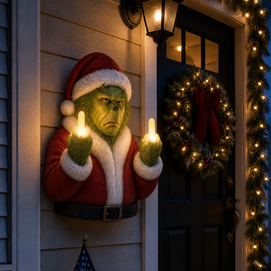 Grinch Middle Finger Christmas Light
